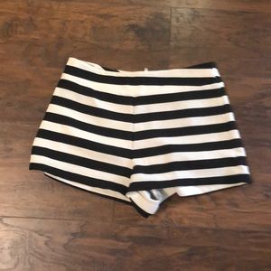 Black and white stripe shorts